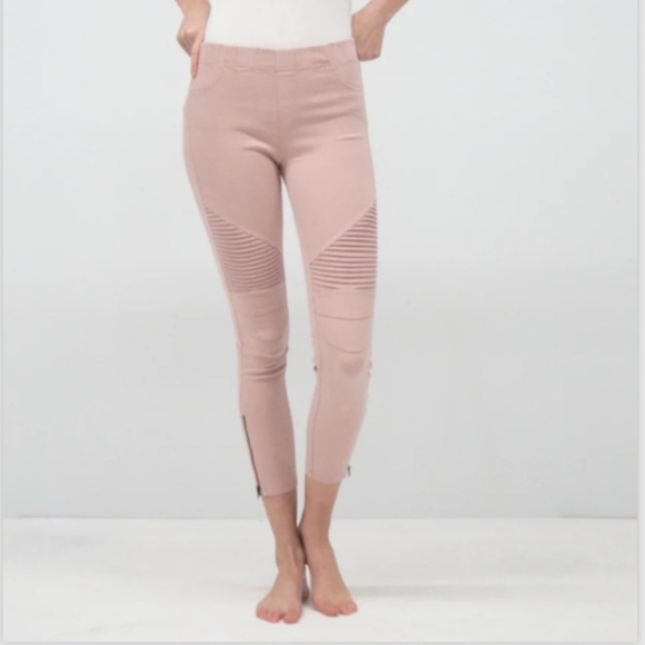 NWT BEULAH Moto Jeggings, Dusty Pink w/ Ankle zipper - OP7019 - Picture 8 of 15